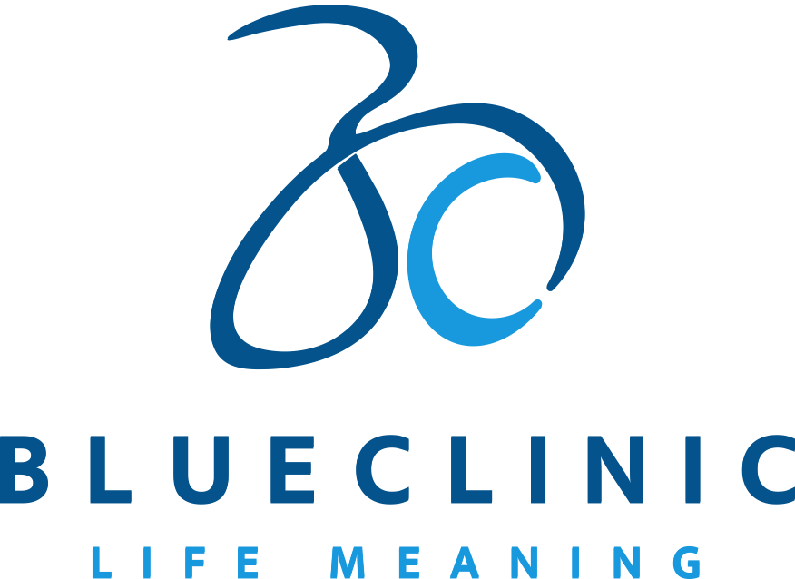 Blue Clinic logo, link to homepage